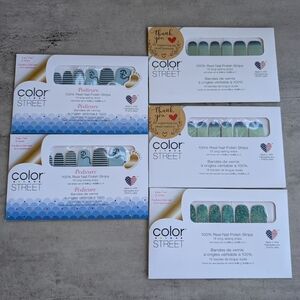 Lot of 6 Color Street 100% Real Nail Polish Strips Manicure Pedicures Nautical